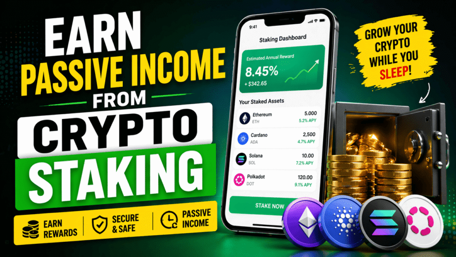 How to Earn Passive Income from Crypto Staking (Beginner’s Guide 2026)